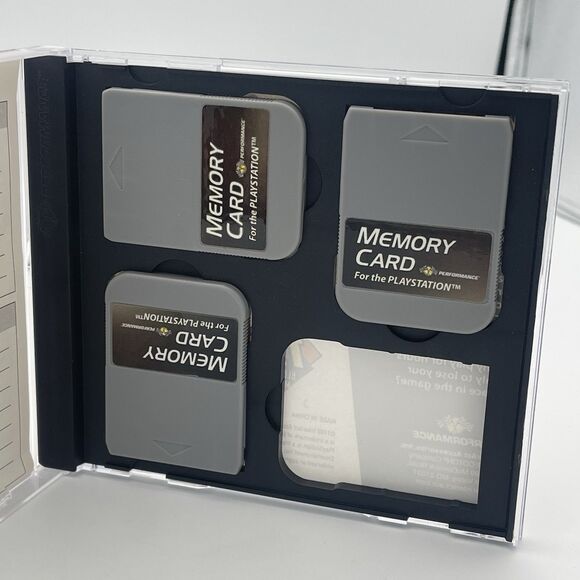 Performance Sony PlayStation 1 PS1 Memory Card Case Holder + 3 Memory Cards - Picture 5 of 7